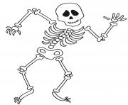 squelette dansant a Halloween dessin à colorier